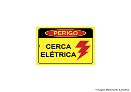 PLACA DE SINALIZAÇÃO PVC CUIDADO CERCA ELÉTRICA 15x20CM