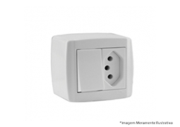 SISTEMA X DUPLA FACE 1 SIMP+T 2P+T BOX 10A 250V BRANCO