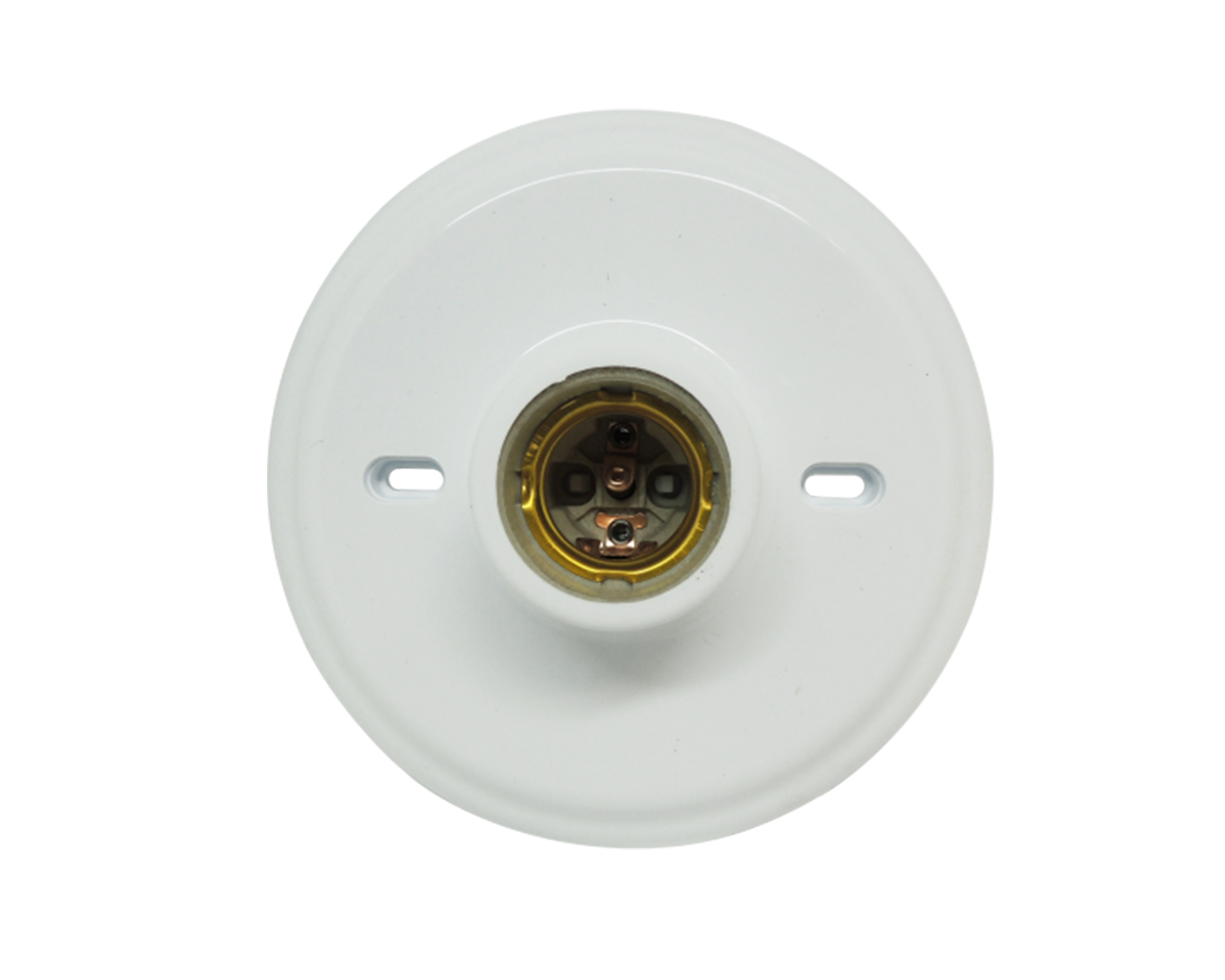 PLAFON PLÁSTICO BRANCO SOQUETE E-27 PORCELANA BLISTER