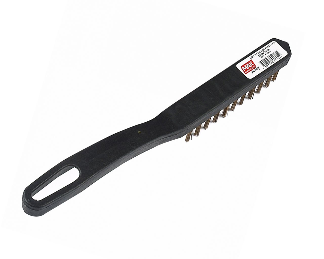 ESCOVA DE AÇO MANUAL PLÁSTICA COM CABO 3 FILEIRAS