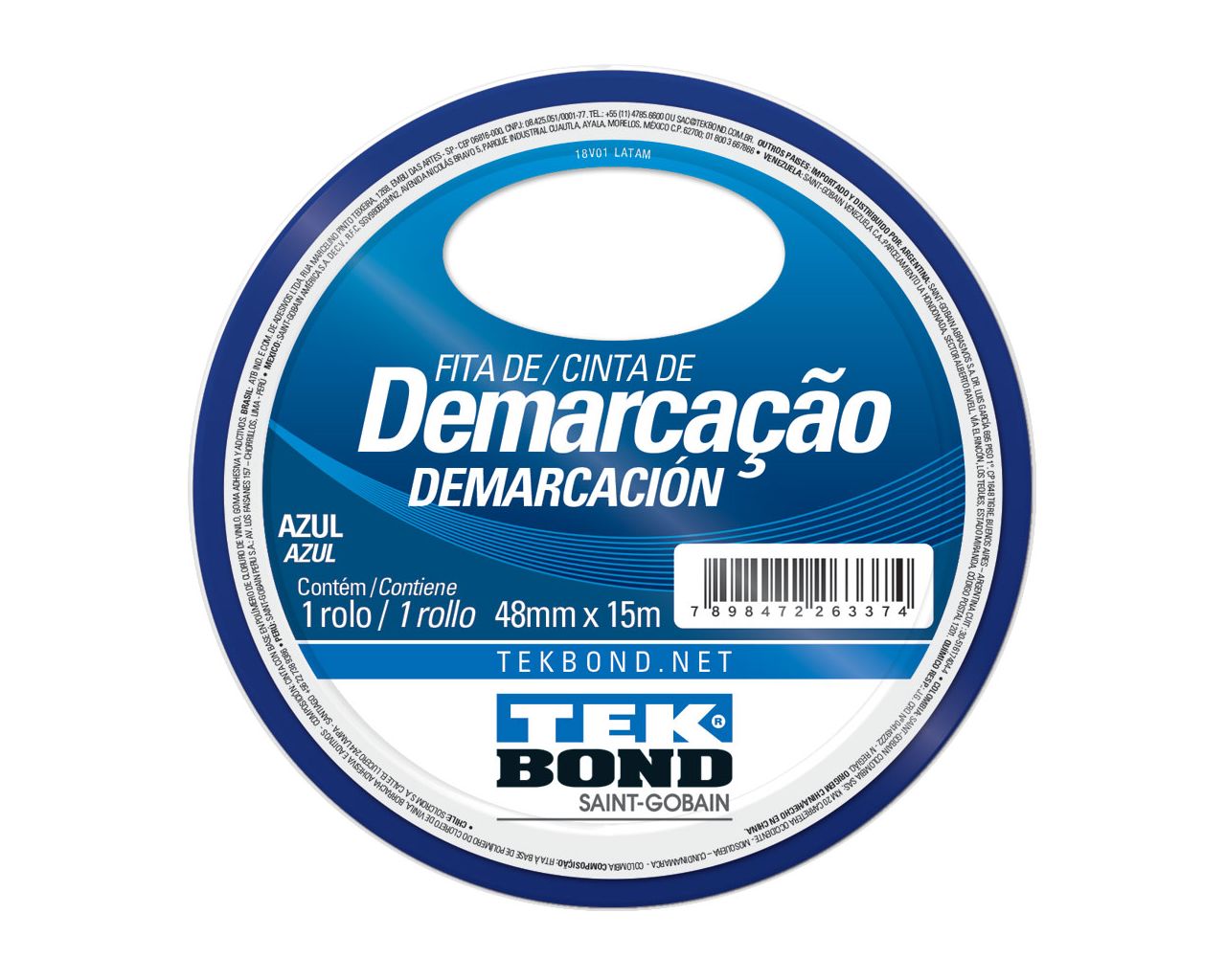 FITA DE DEMARCAÇÃO SOLO AZUL 48MMX15M BLISTER