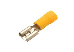 TERMINAL RECEPTÁCULO FÊMEA 6,5MM 24A AMARELO 10PCS BLISTER