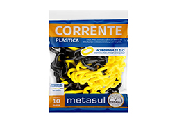 CORRENTE PLASTICA 06MM AMARELA/PRETA 10MTS