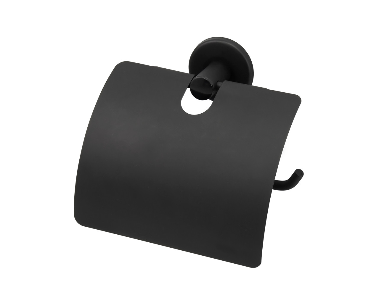 PAPELEIRA C/TAMPA INOX HIDROLAR PRETO FOSCO BLISTER