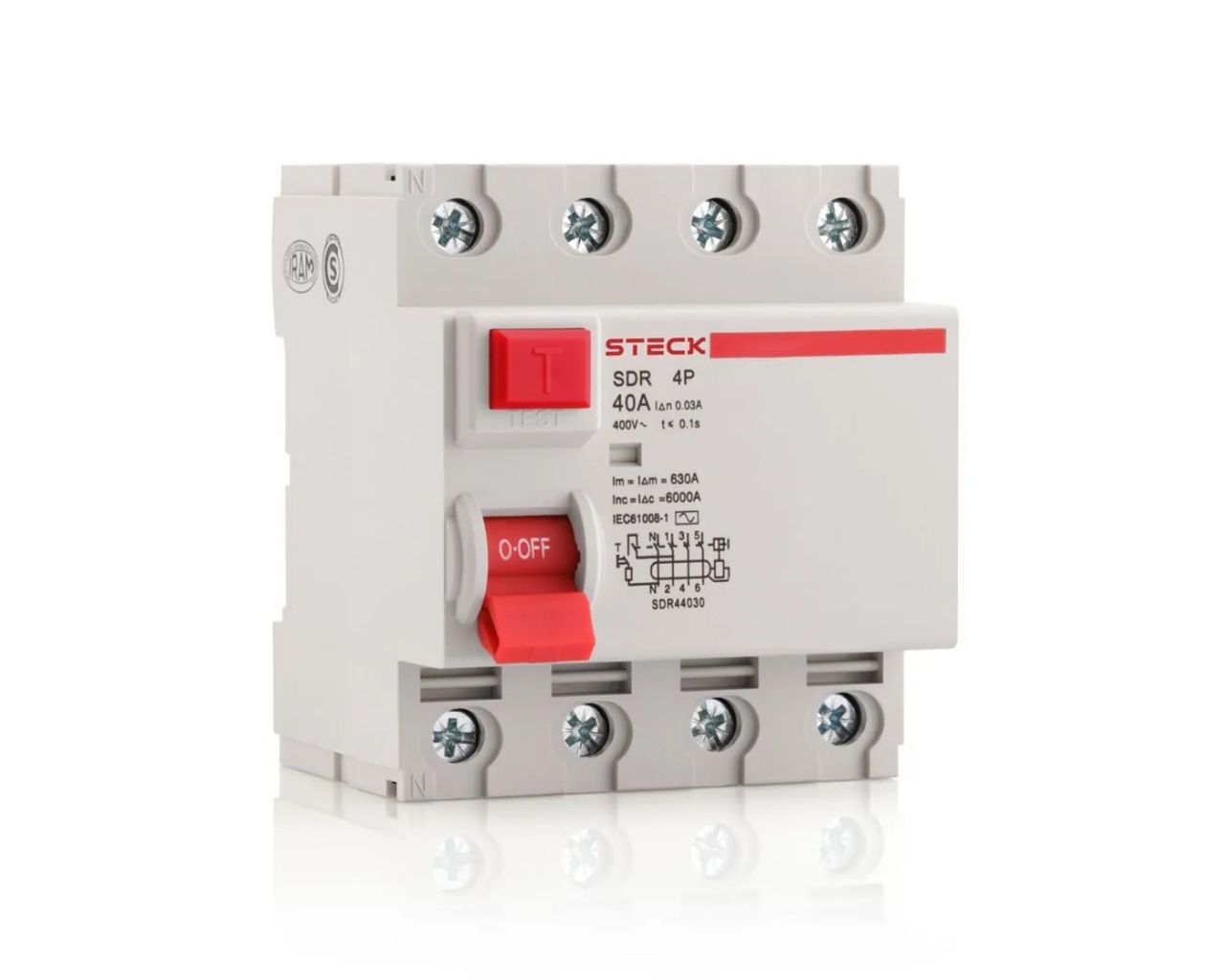 INTERRUPTOR DIFERENCIAL STECK  4P 40A 30MA
