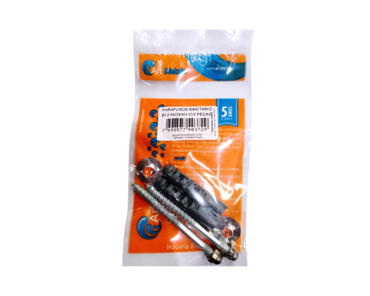 PARAFUSO SANITÁRIO INOX 304 BUCHA 12X90MM 02PCS BLISTER