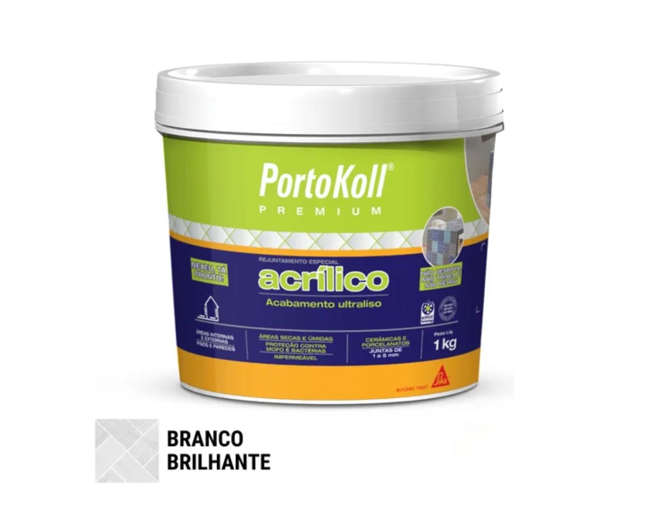 REJUNTE ACRILICO PORTOKOLL BRANCO BRILH 01 KG