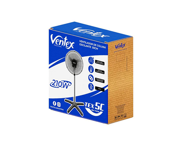 VENTILADOR COLUNA OSCILANTE 50CM 210W BIVOLT