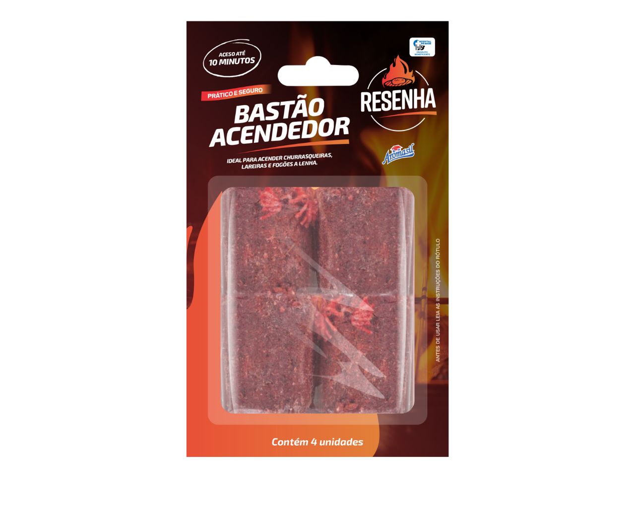 ACENDEDOR DE CHURRASQUEIRA BLISTER C/4 UNIDADES