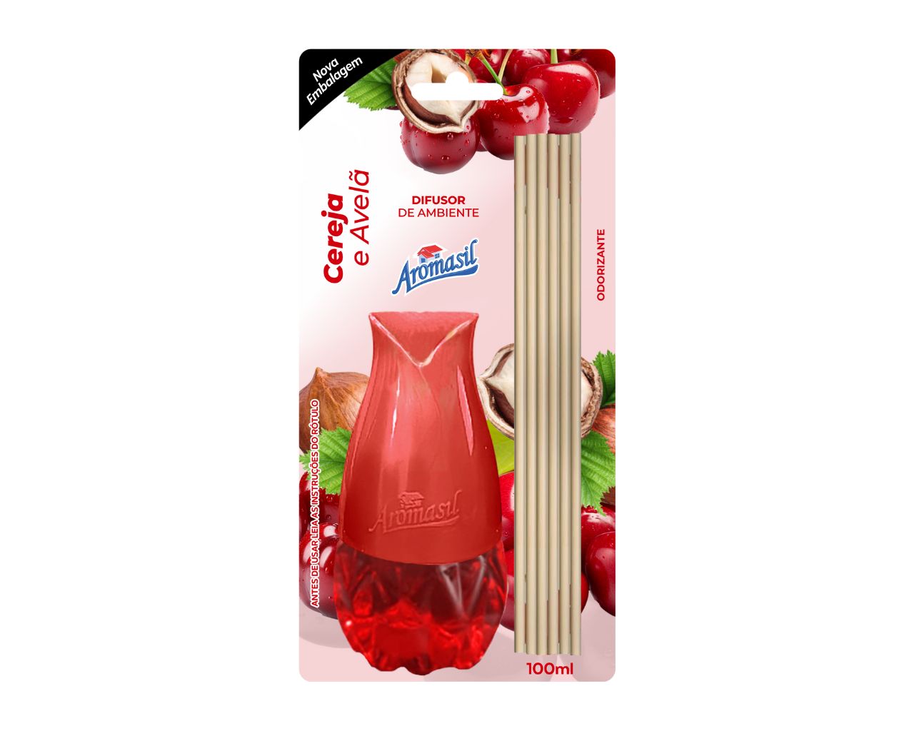 DIFUSOR AROMASIL 100ML CEREJA E AVELA