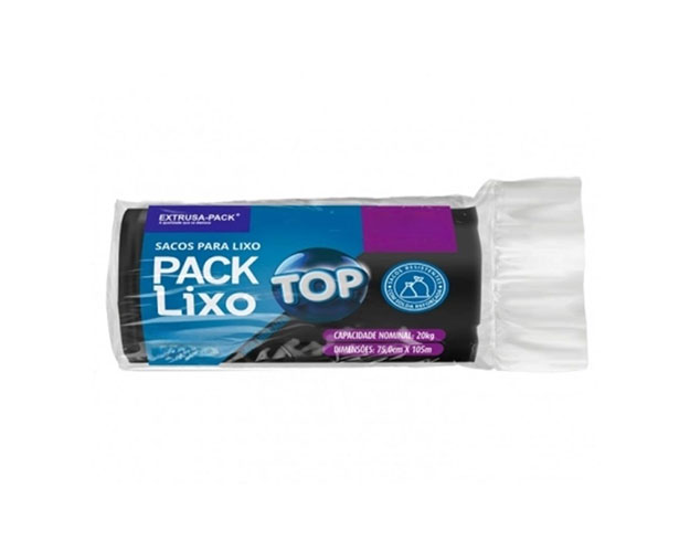 SACO LIXO PRETO TOP 100L 15 UND 75X105