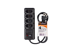 FILTRO DE LINHA 4 TOMADAS 3,00MTS BIVOLT PRETO BLISTER