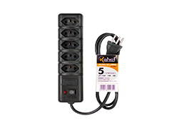 FILTRO DE LINHA 5 TOMADAS 3,00MTS BIVOLT PRETO BLISTER