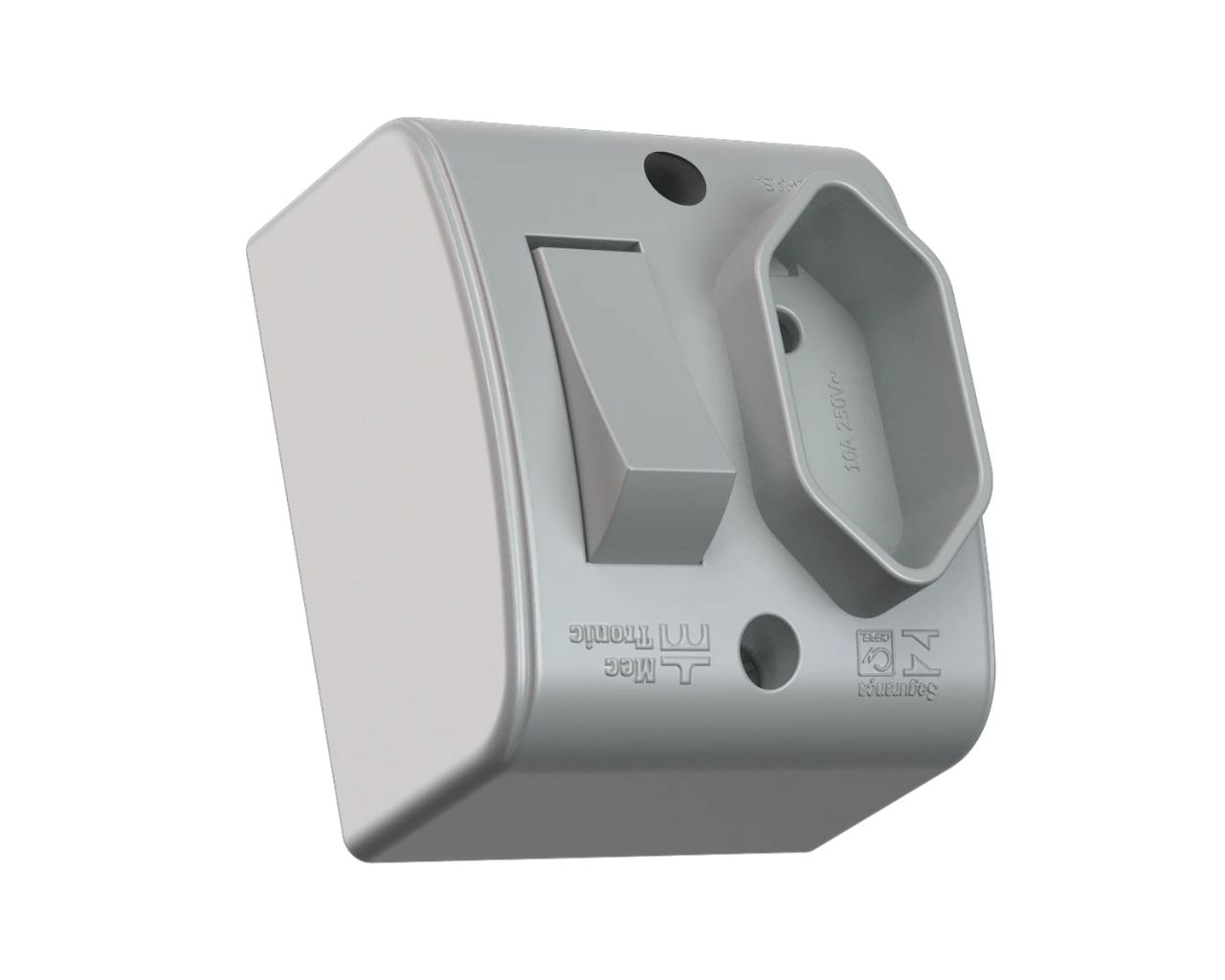 INTERRUPTOR SIMPLES + TOMADA 2P+T 10A/250VCA CINZA 39168