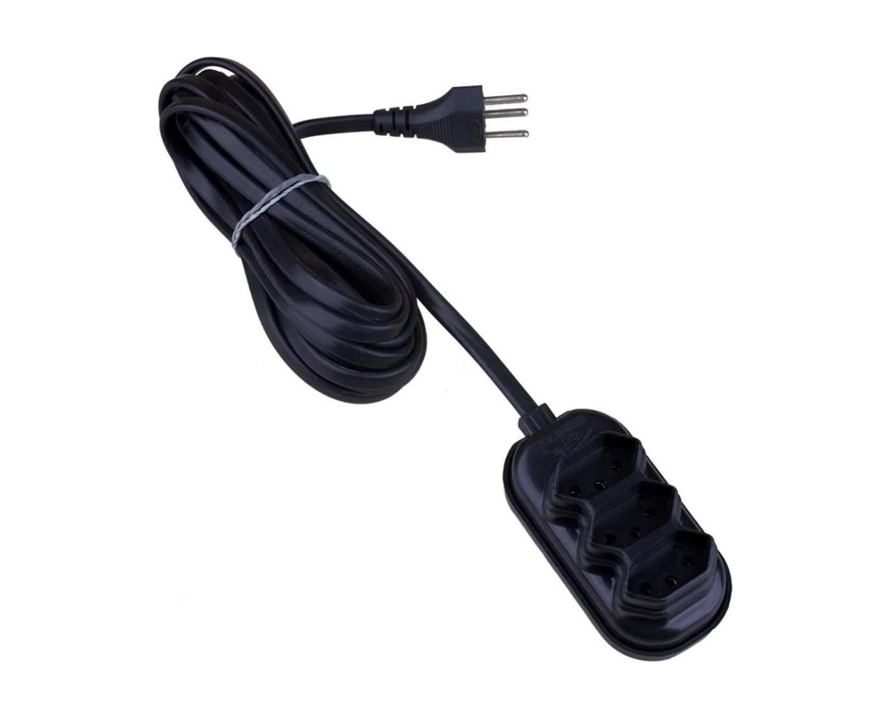 EXTENSÃO PP TRIPOLAR BIVOLT 3X075 03MTS PRETA