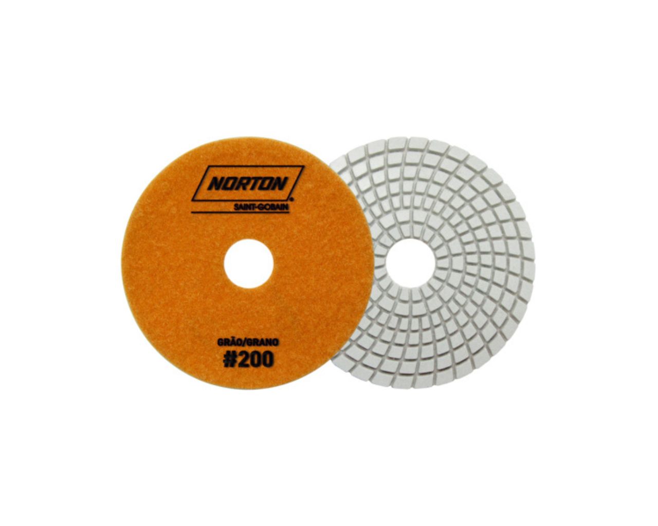 DISCO DE LIXA DIAMANTADO POLIMENTO COM VELCRO 100 G200 LARANJA