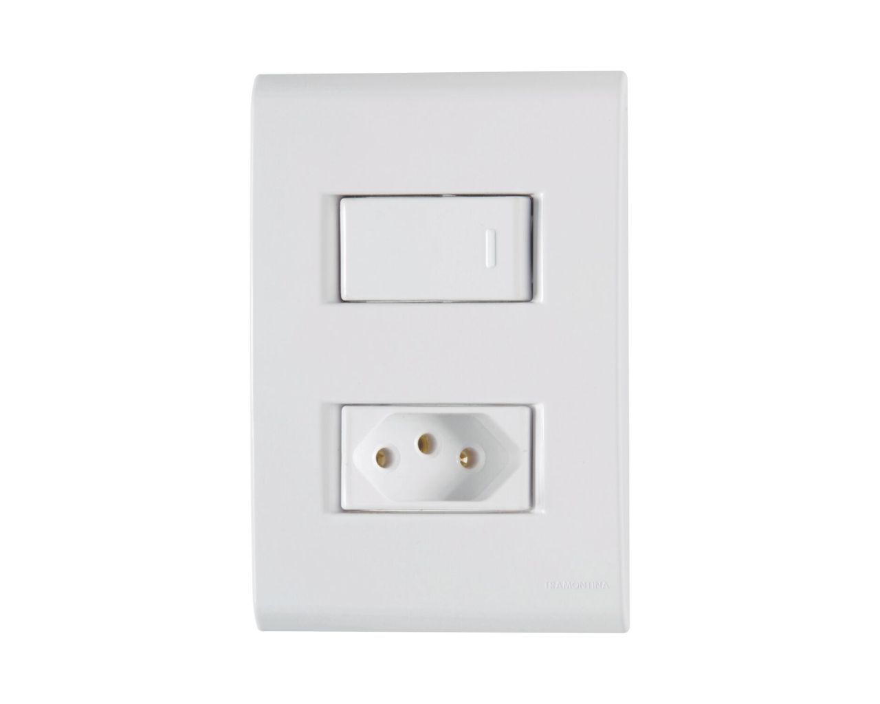 INTERRUPTOR SIMPLES + 1 TOMADA 2P+T 10A TRAMONTINA LIZ