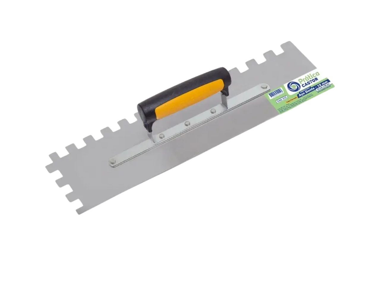 DESEMPENADEIRA AÇO PRÁTICA 10X35CM DENTE 12MM CABO PL